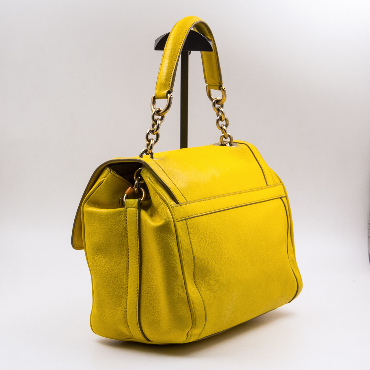 9.0新〕杜嘉班纳d&g女士柠檬黄单肩包