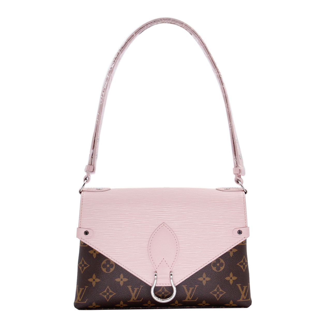 9.8新〕路易威登lv女士芭蕾粉saint michel水波纹单肩包