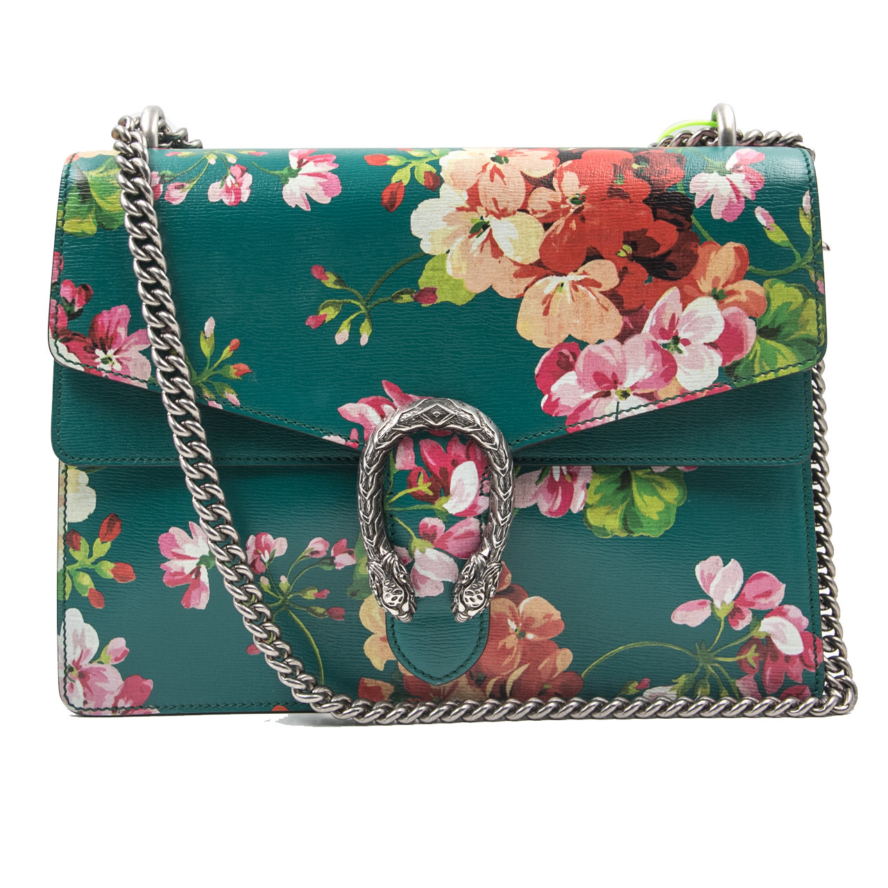 9.5新〕gucci/古驰 dionysus酒神花卉系列牛皮深绿女士单肩包