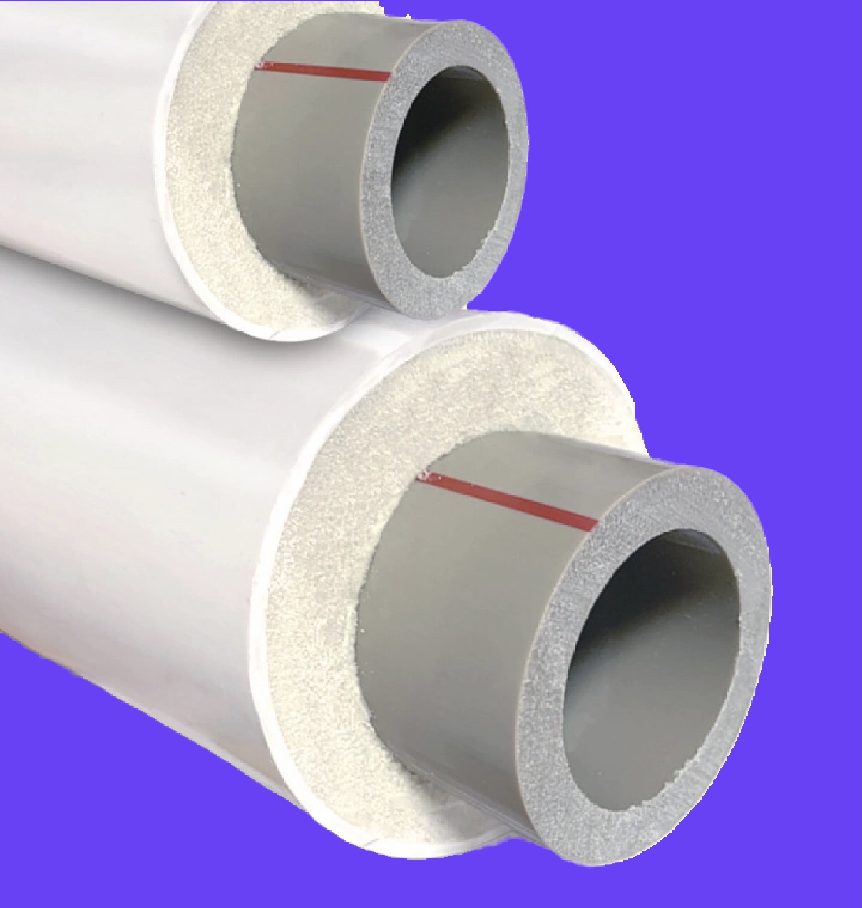 联塑ppr热水保温管内品牌外圳洁pvc聚氨酯发泡复合一体白防晒抗寒