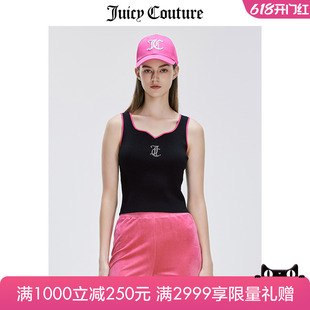 Juicy Couture橘滋背心女2024夏季新款美式烫钻百搭打底吊带上衣