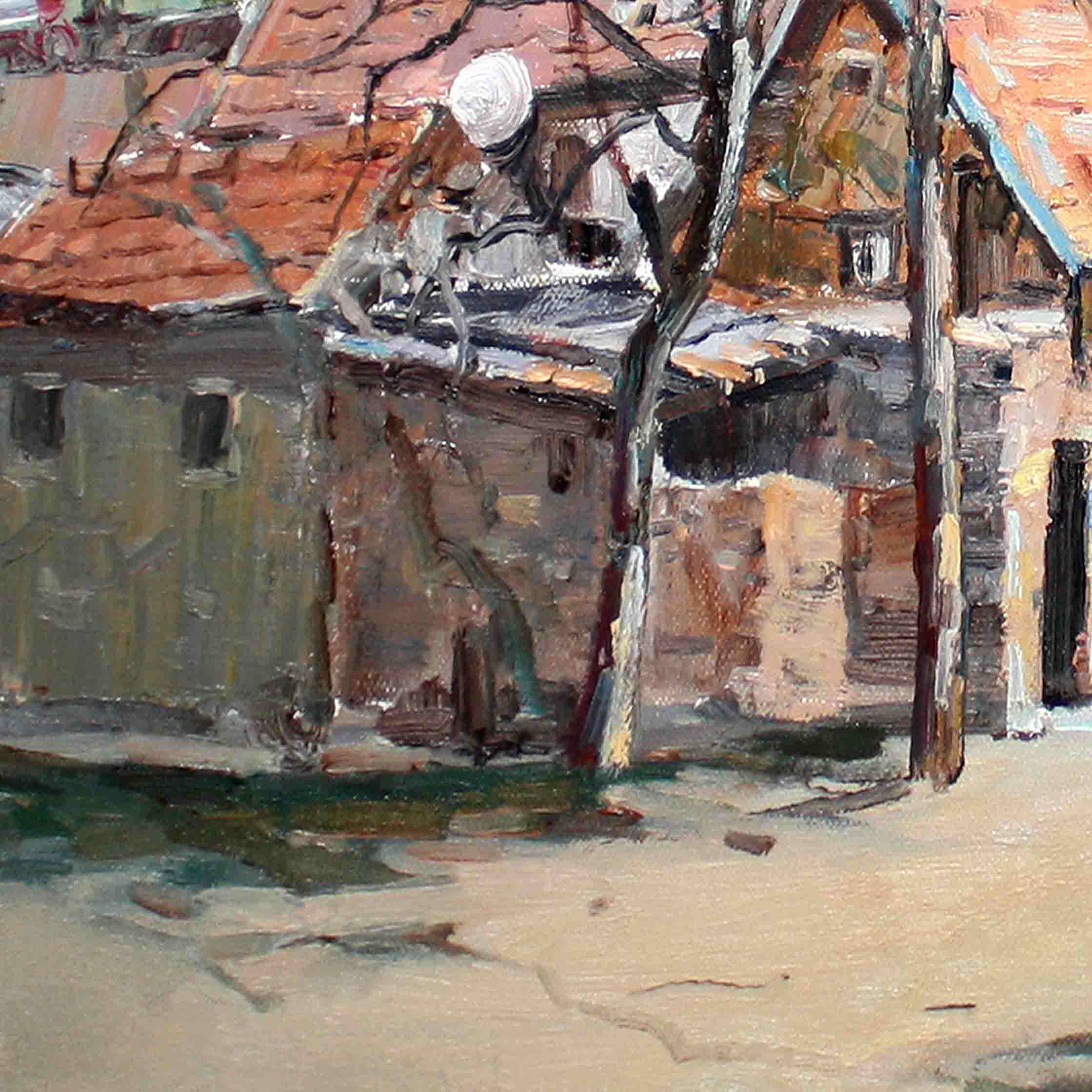 张希宰《北方乡村》布面油画