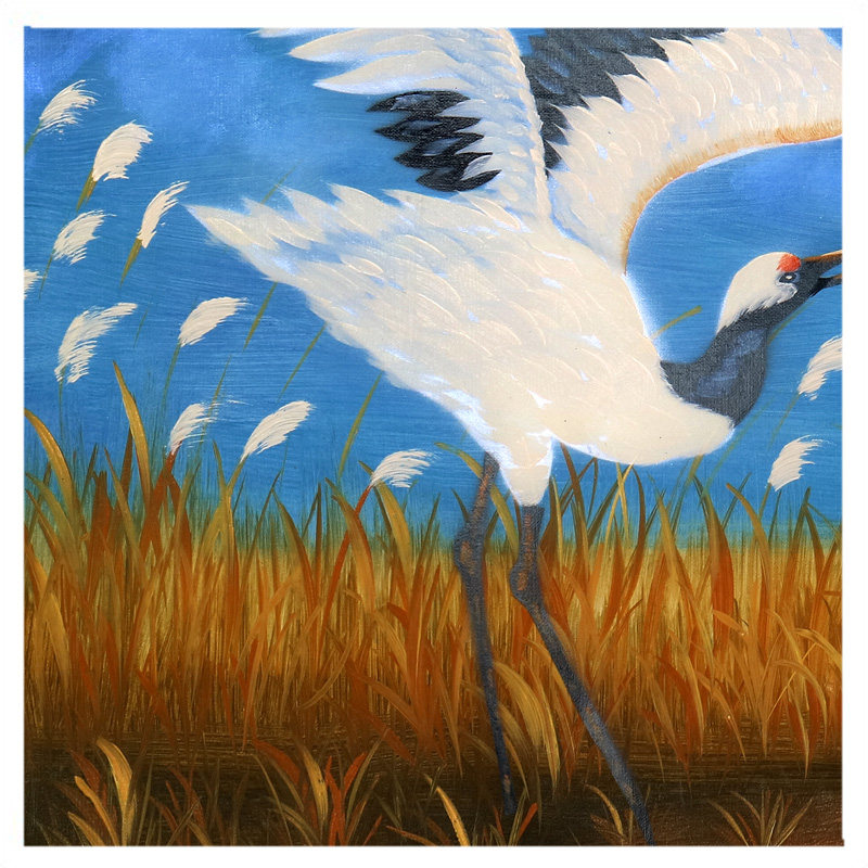 霍文静 《仙鹤展翅》 布面油画