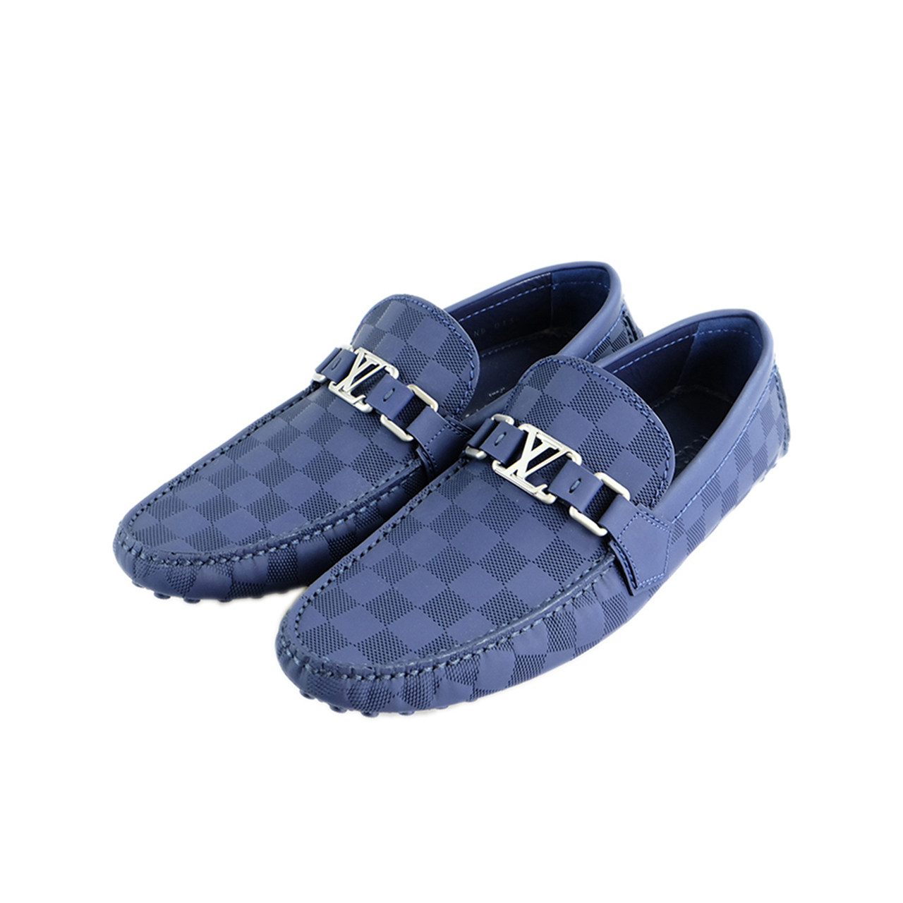 9新]路易威登lv男士棋盘格豆豆鞋7.5码