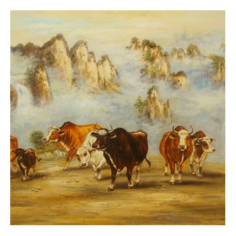 邓建勇《八牛图》 实力派画家