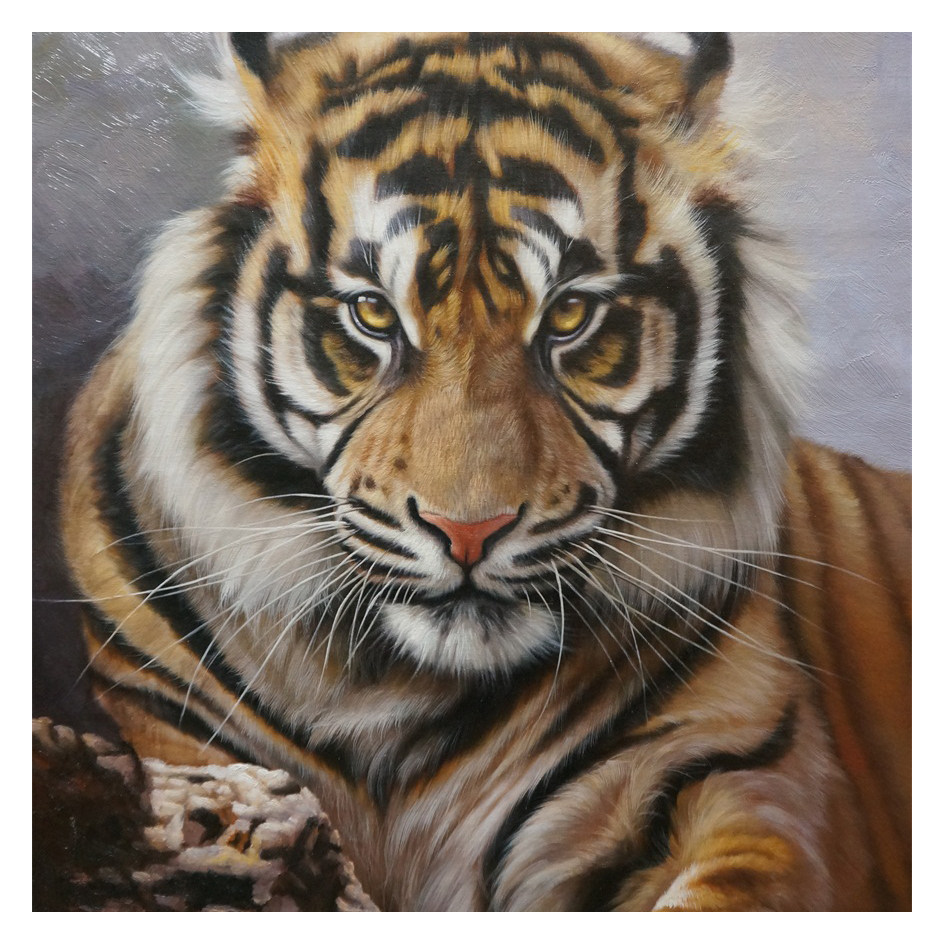 王东洪《虎王》收藏级实力派画家油画