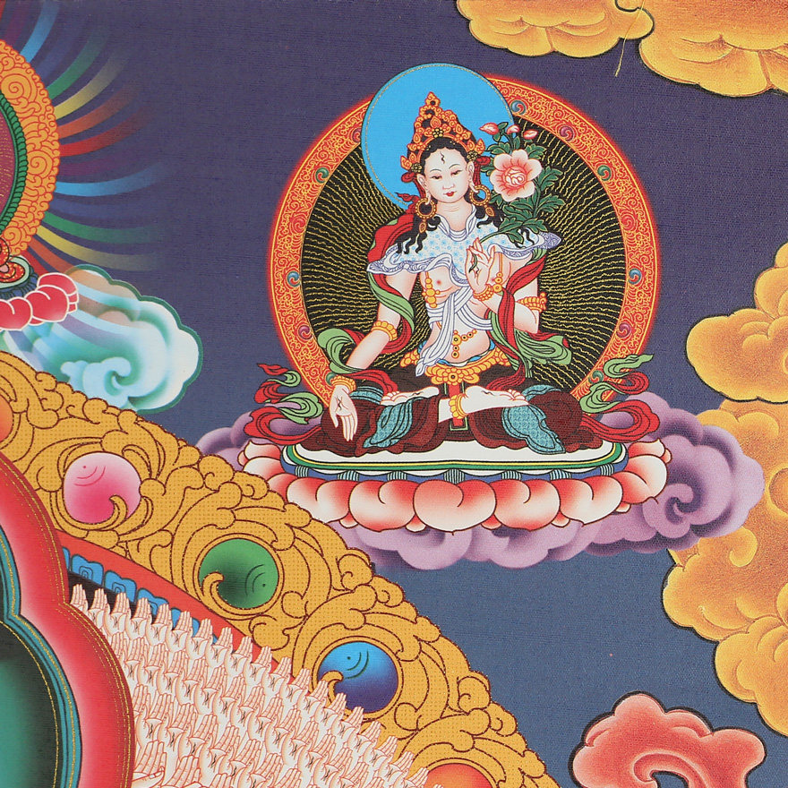 五台山 藏式千手千眼观世音菩萨唐卡 三塔寺顶礼佛法加持