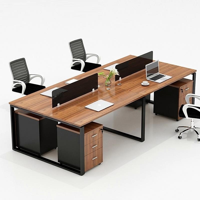 四人职员屏风隔断办公室桌椅组合简约现代246人工作位卡座家具