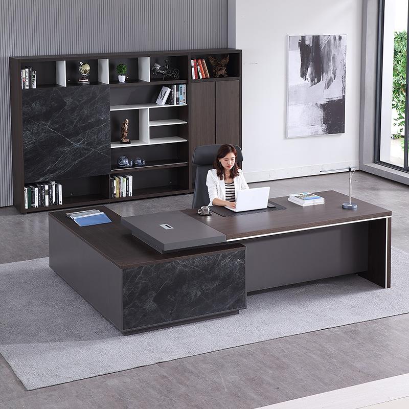 老板办公桌简约现代新中式大班台单人总裁桌经理桌椅组合办公家具