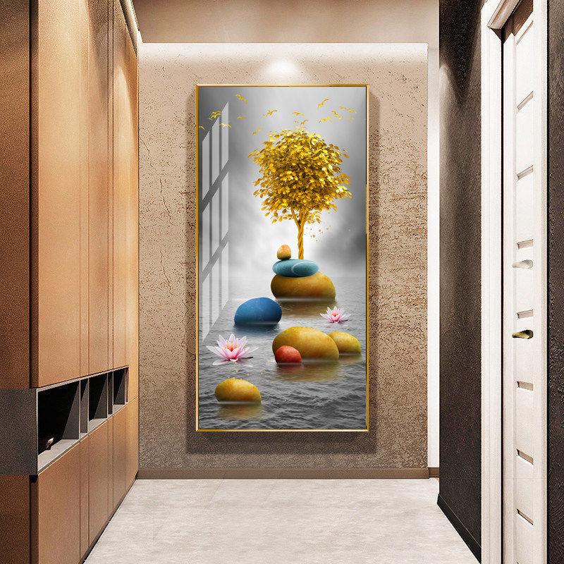 过道画壁画晶瓷画玄关画水晶画走廊挂画艺术画大幅风景画时来运转