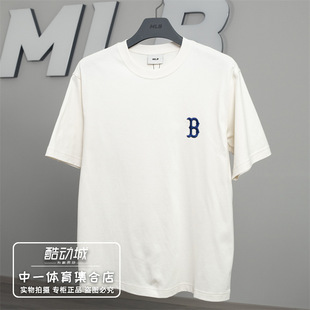 MLB国内专柜同款2024夏男女情侣运动休闲圆领短袖T恤 3ATSM0343