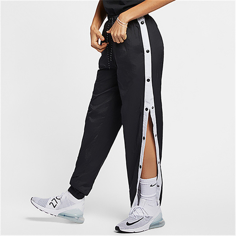 nba球裤长_nba篮球扣裤全开扣出场裤热身训练排扣比赛纽扣运动长裤侧