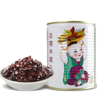 广禧血糯米900g网红紫米面包原料黑紫米罐头coco连锁奶茶店专用