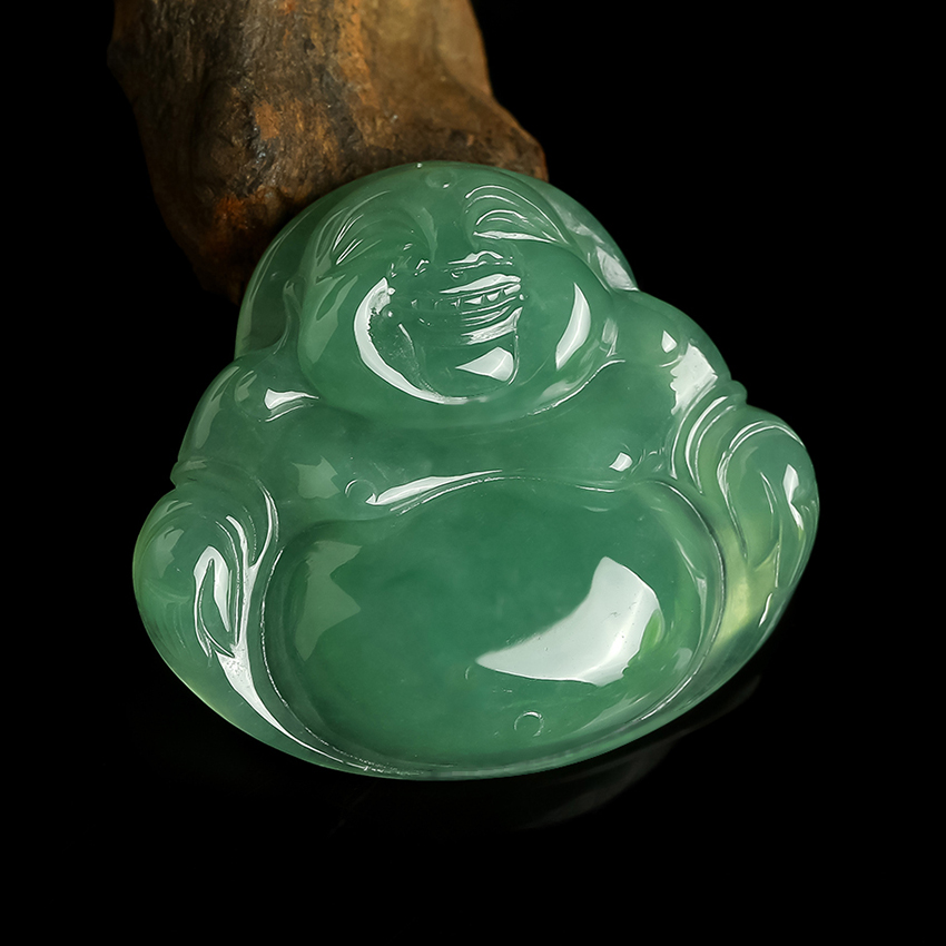 【源头好货四会】老坑冰糯种翡翠水润佛公吊坠7.70g