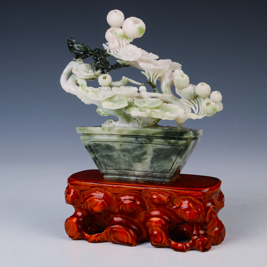 【源头好货-镇平】【喜上眉梢】薛苗苗玉雕工作室作品独山玉摆件