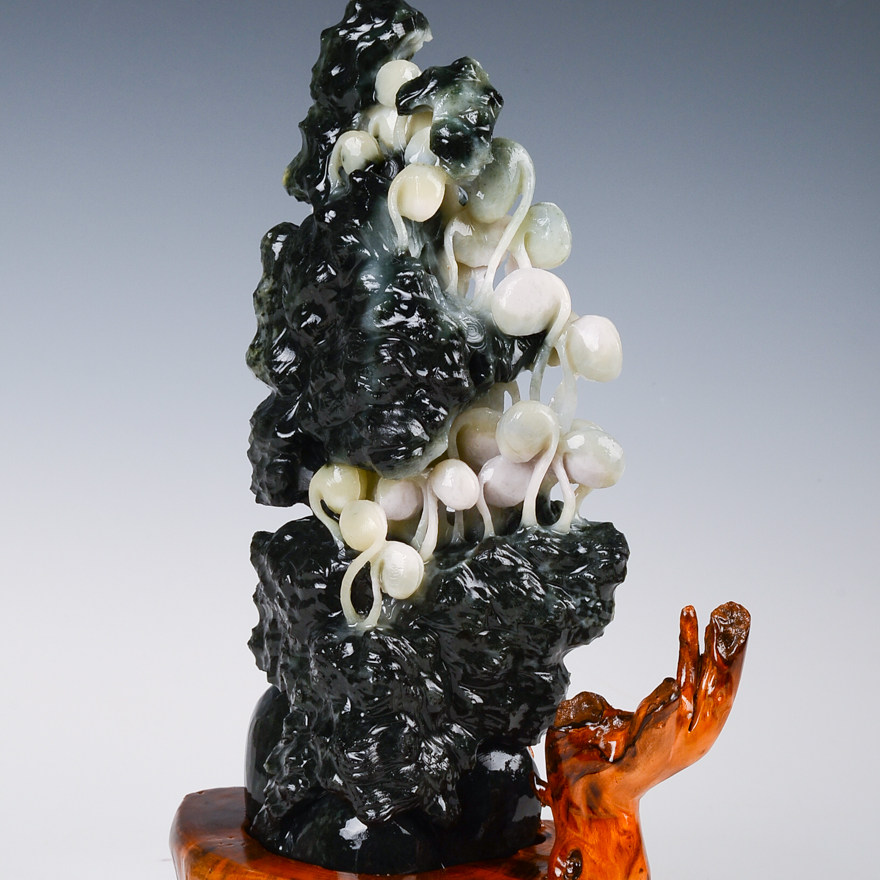 【源头好货-镇平】【顶天立地】薛苗苗玉雕工作室作品独山玉摆件