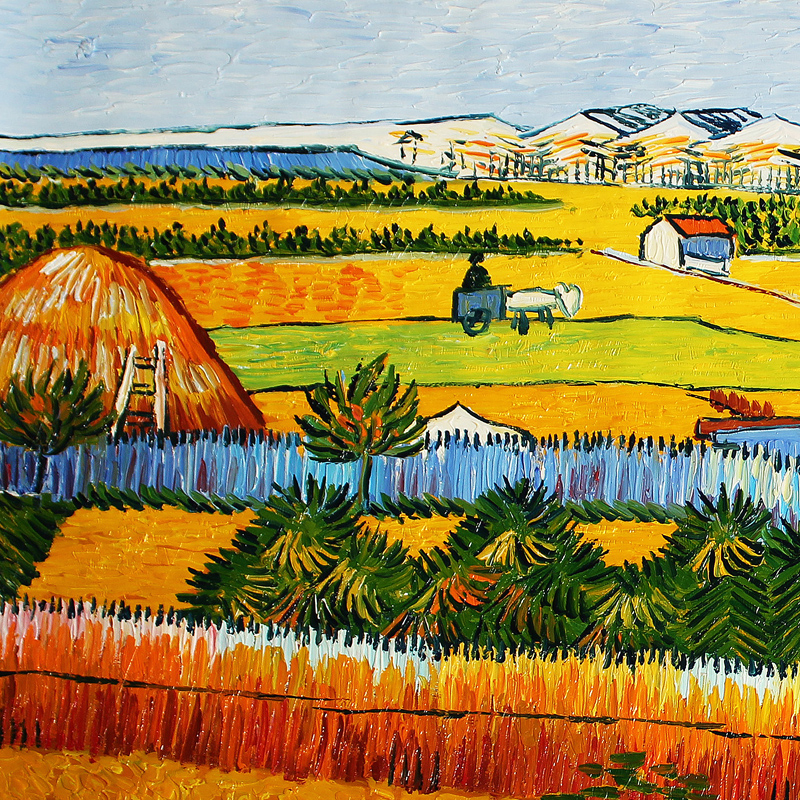 (临摹)梵高《金色麦田03》布面油画