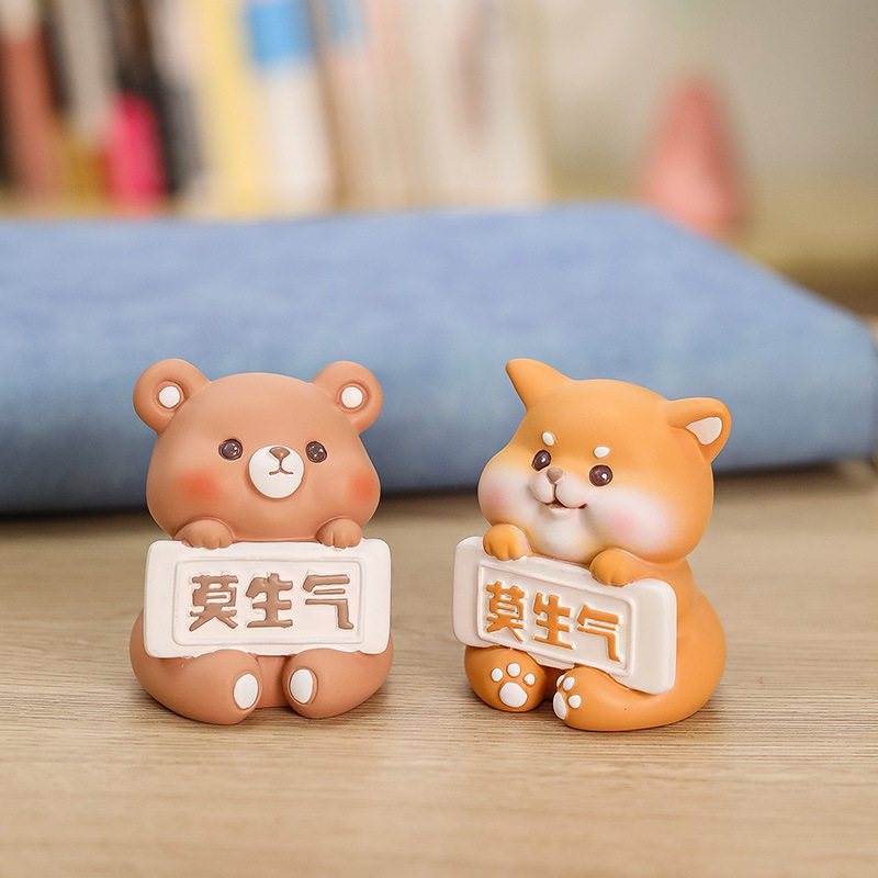 创意可爱莫生气动物摆件客厅装饰布置送闺蜜同事礼品个性礼物摆件