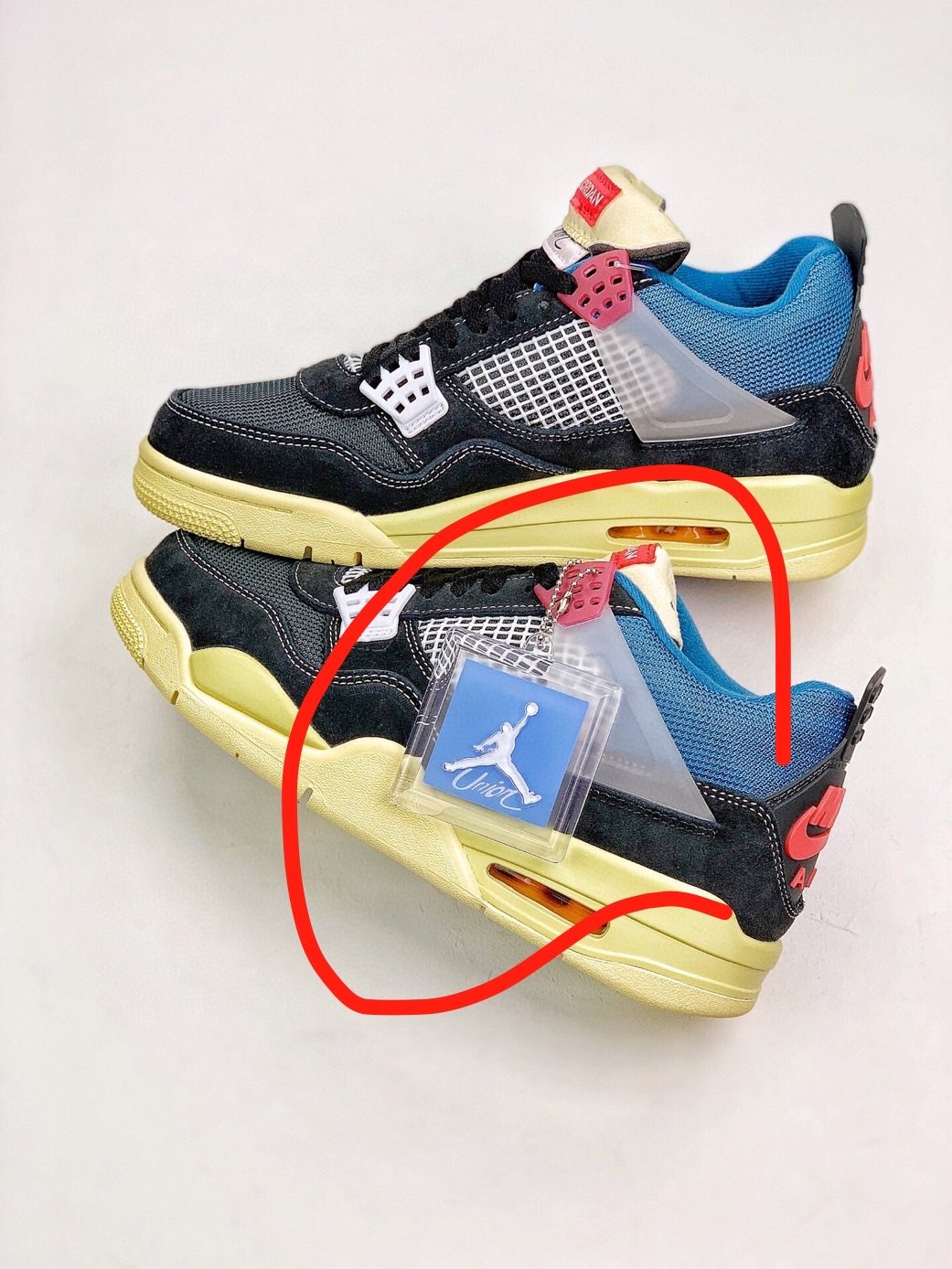 air 4 aj4 x union 骑士 南海岸 吊牌挂件