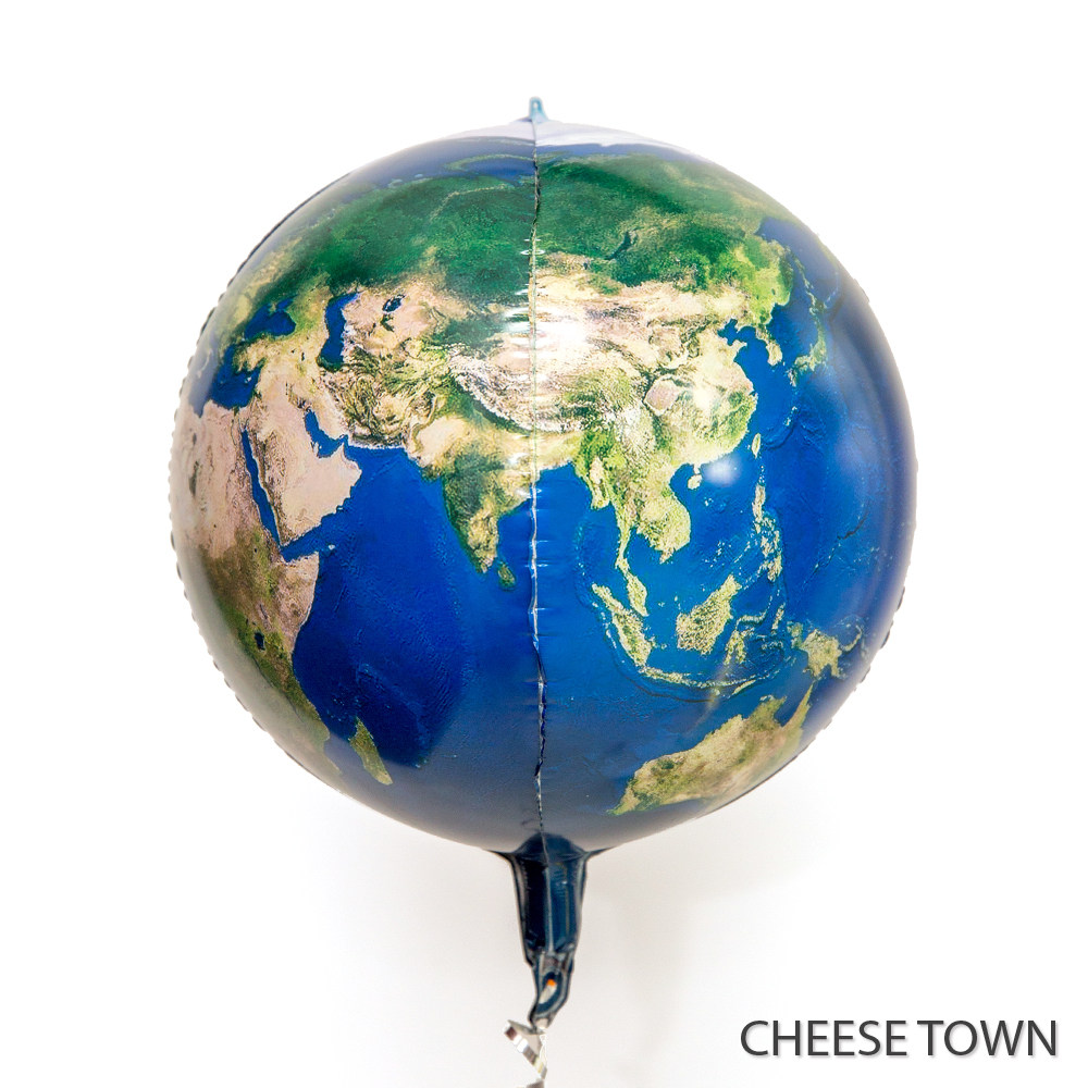 星球地球印花_22寸4d圆形地球印花气球 星球太空铝膜加厚铝膜铝箔派对