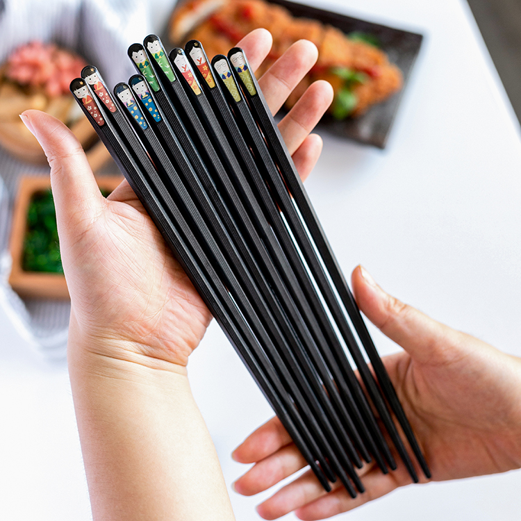 2021新款家用耐高温合金筷子一人一色专用防滑防霉24厘米长筷餐具