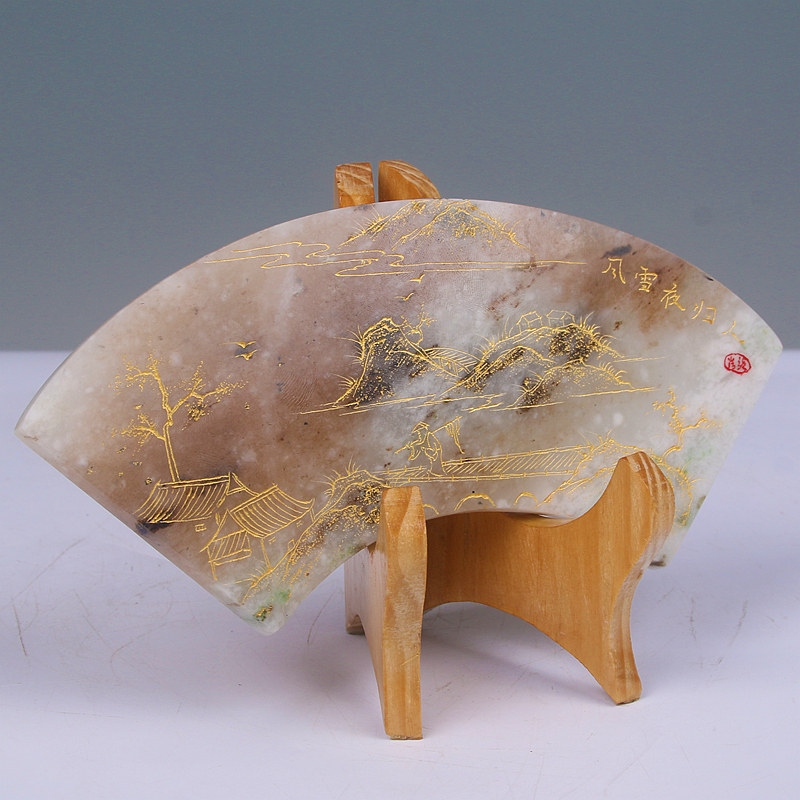 源头好货-镇平《风雪夜归人》0.25kg独山玉精品l030512