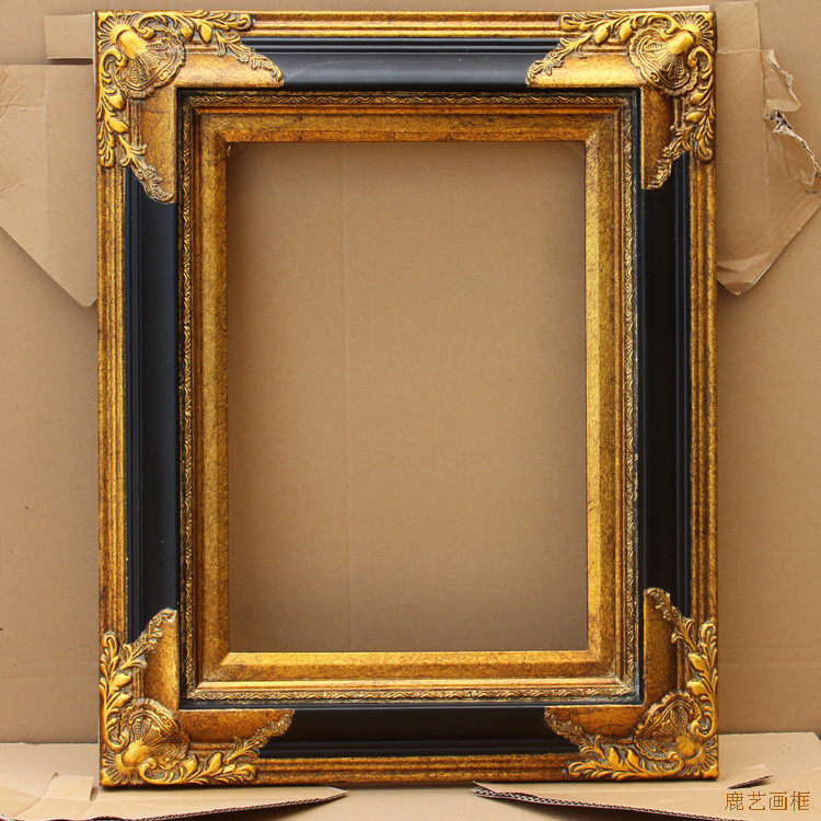 欧式实木油画框亮金色风景油画框相框定制宽度103cm厚度52cm
