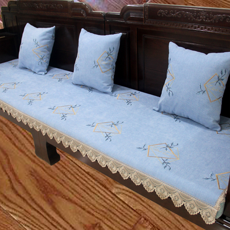 四季盖布防滑红木家具沙发坐垫套实木沙发垫子机洗中式沙发巾定做