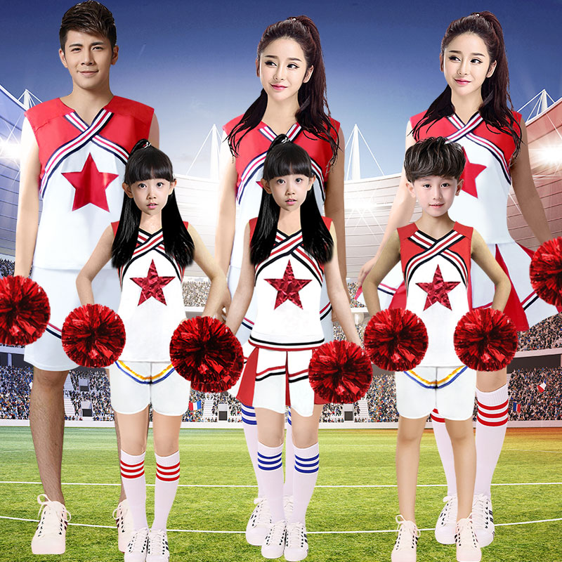 新款成人儿童啦啦操啦啦队足球宝贝服装团体健美操舞蹈服表演服
