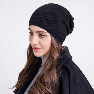 2019秋冬新款羊绒帽子时尚毛线帽护耳包头堆堆保暖羊毛针织帽女潮