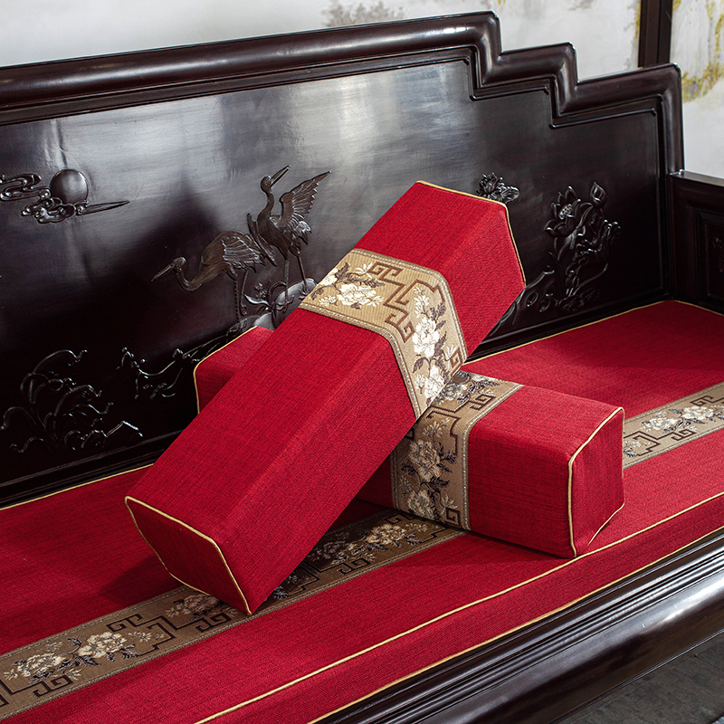 新中式红木沙发扶手枕高密度海绵方形长条枕落手枕实木罗汉床头枕