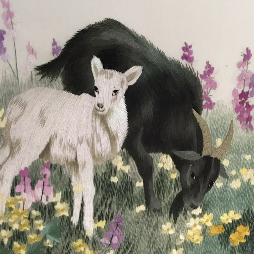 【直供】精品刺绣 《三羊开泰》