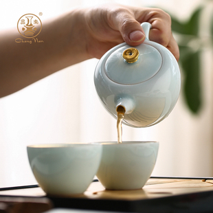昌南青瓷 景德镇中国风下午茶茶具套装家用简约现代陶瓷茶壶 泡茶