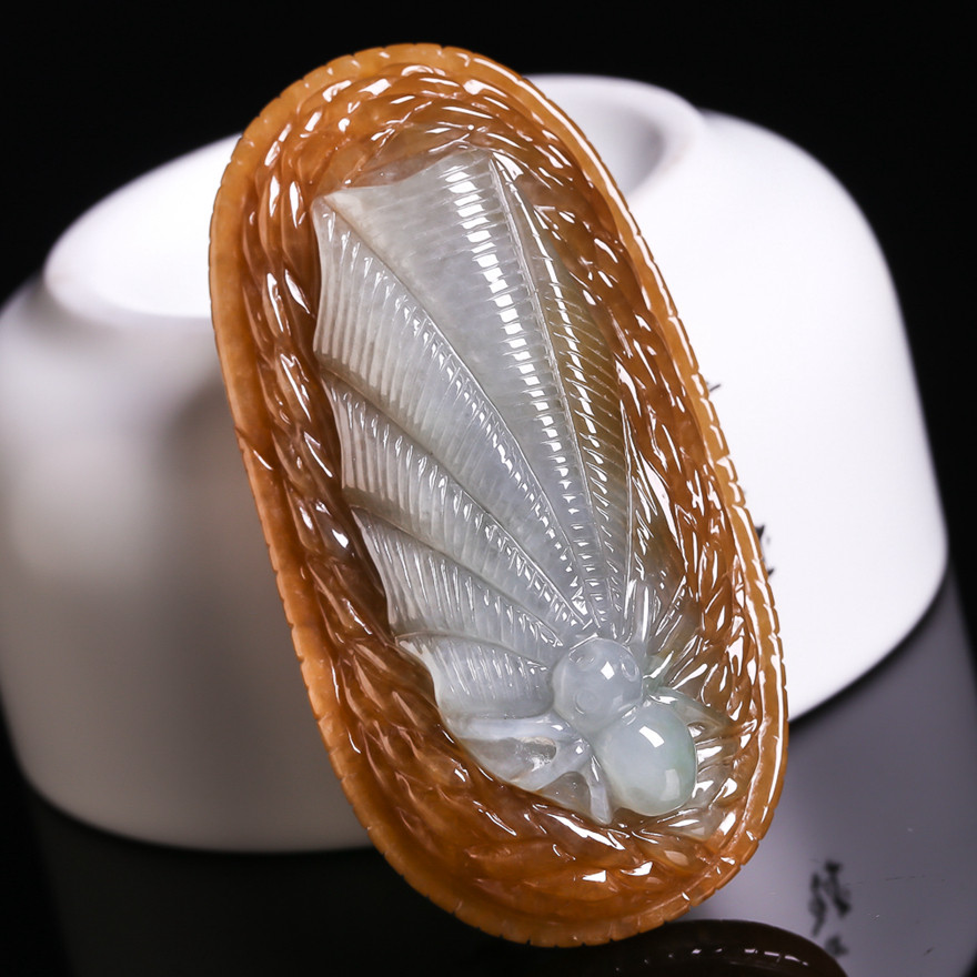 【源头好货实物已检】 缅甸翡翠a货蜘蛛挂件 40.05g