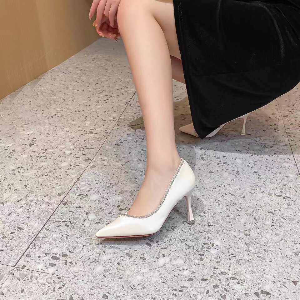 夏雪儿高跟鞋女细跟尖头礼仪2023春季新款时尚百搭法式职业单鞋