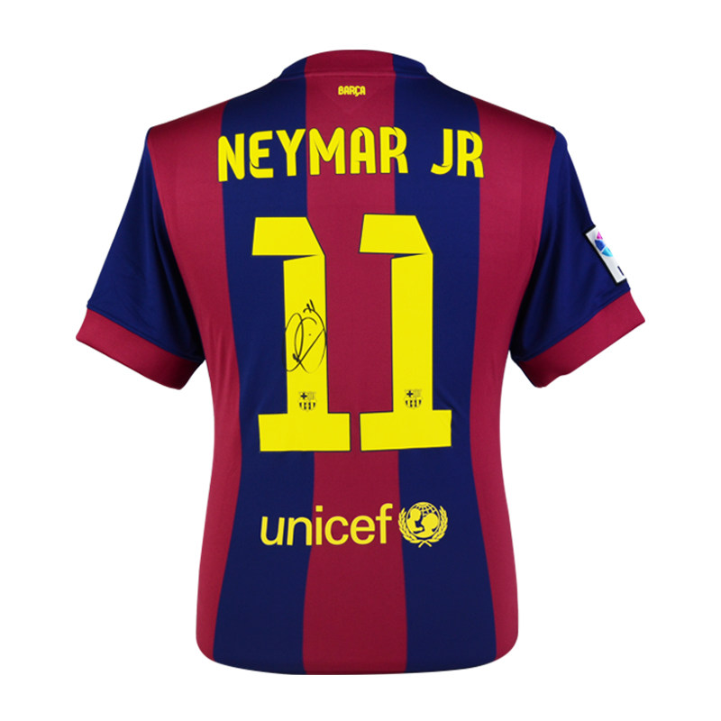 内马尔亲笔签名巴塞罗那14/15主场球衣(背签)