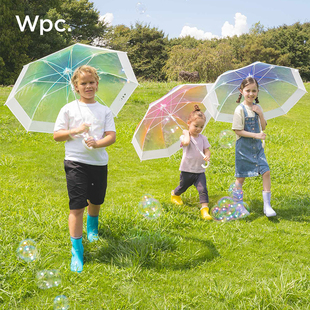 Wpc.儿童雨伞长柄透明小雨伞男孩女孩小学生上学专用安全小巧便携