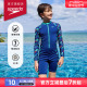 Speedo/速比涛 花啦啦系列男童长袖高覆盖防晒连体泳衣 2024新品