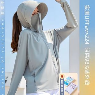 防晒衣女冰丝防紫外线2024夏季新款防晒服短款透气带帽骑车薄外套