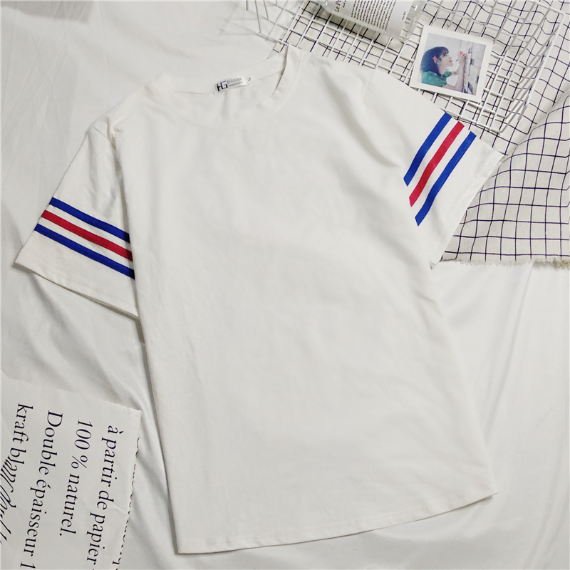 夏季韩国ulzzang原宿BF风班服纯色三杠男女韩版学生情侣装短袖T恤在类目 女装/女士精品, T恤中 - 来自Buy2taobao.com提供专业的淘宝代购服务