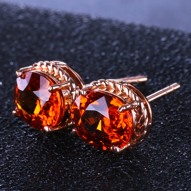 总3ct 芬达石耳钉 18k金 5c9347