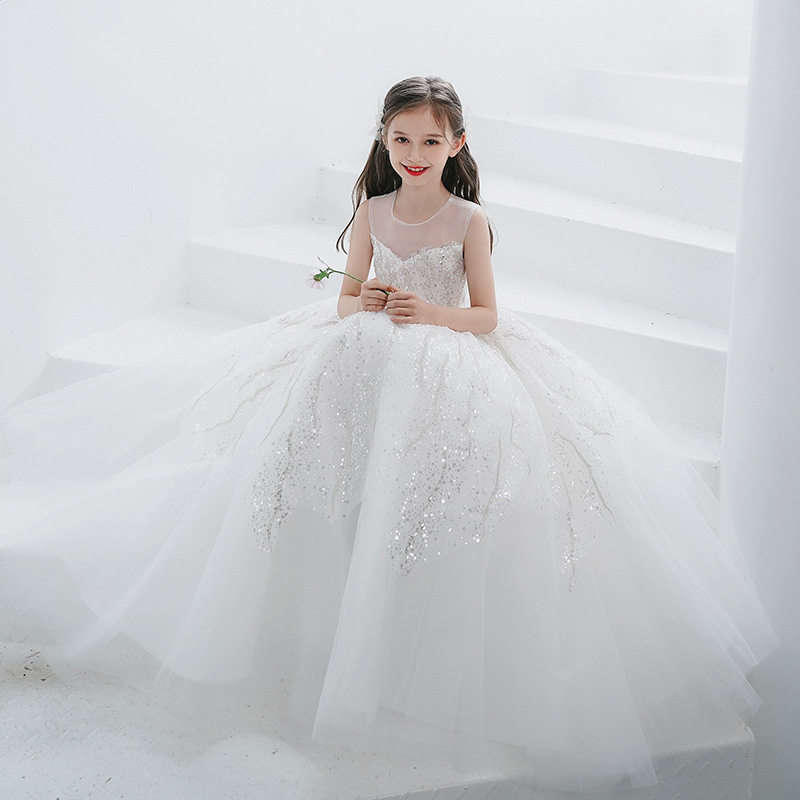 10岁小女孩生日白雪公主婚纱裙超仙春夏儿童走秀唱歌主持钢琴礼服