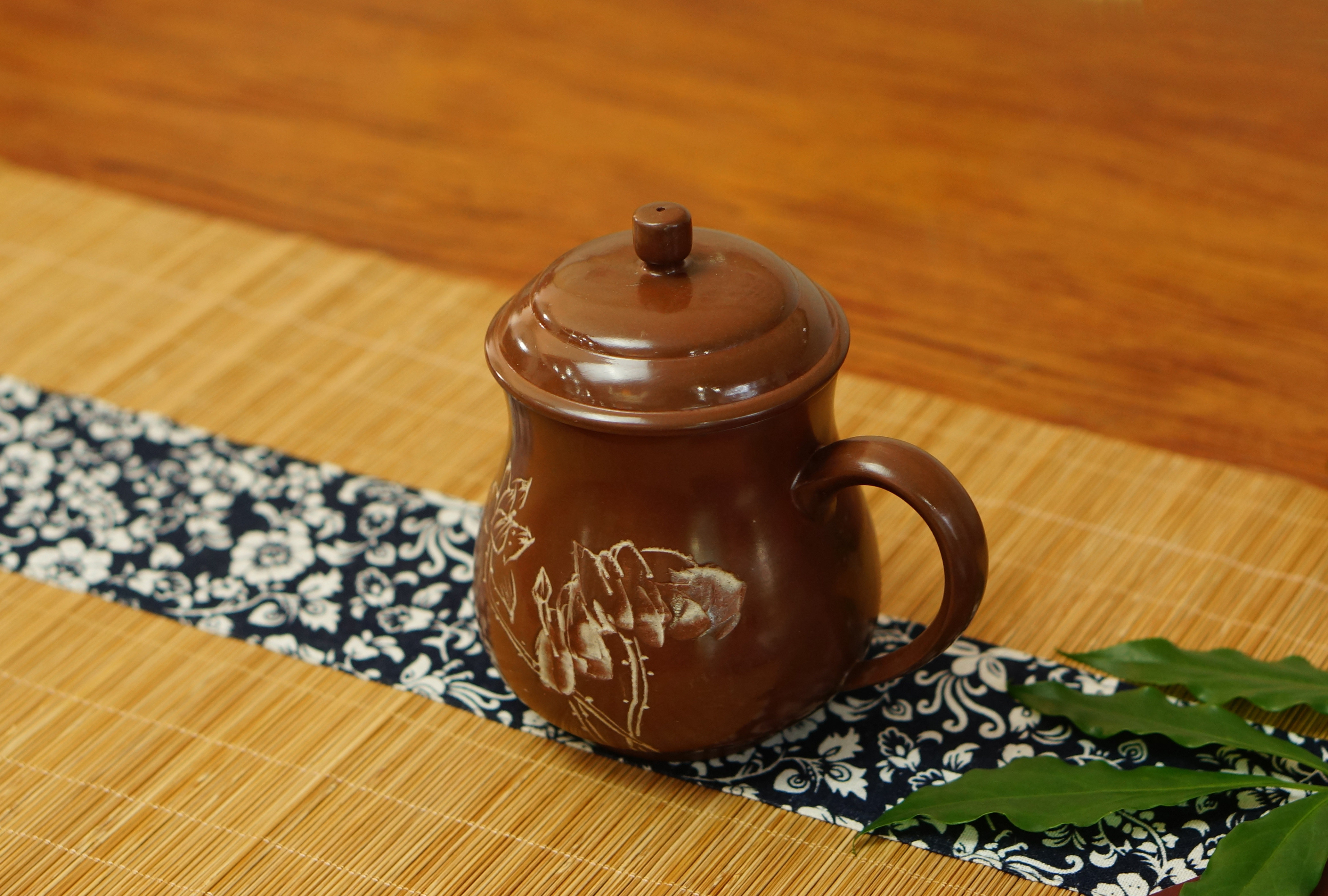 承坭斋陶艺钦州坭兴陶精品茶杯水杯盖杯办公室家用泡茶送礼定制