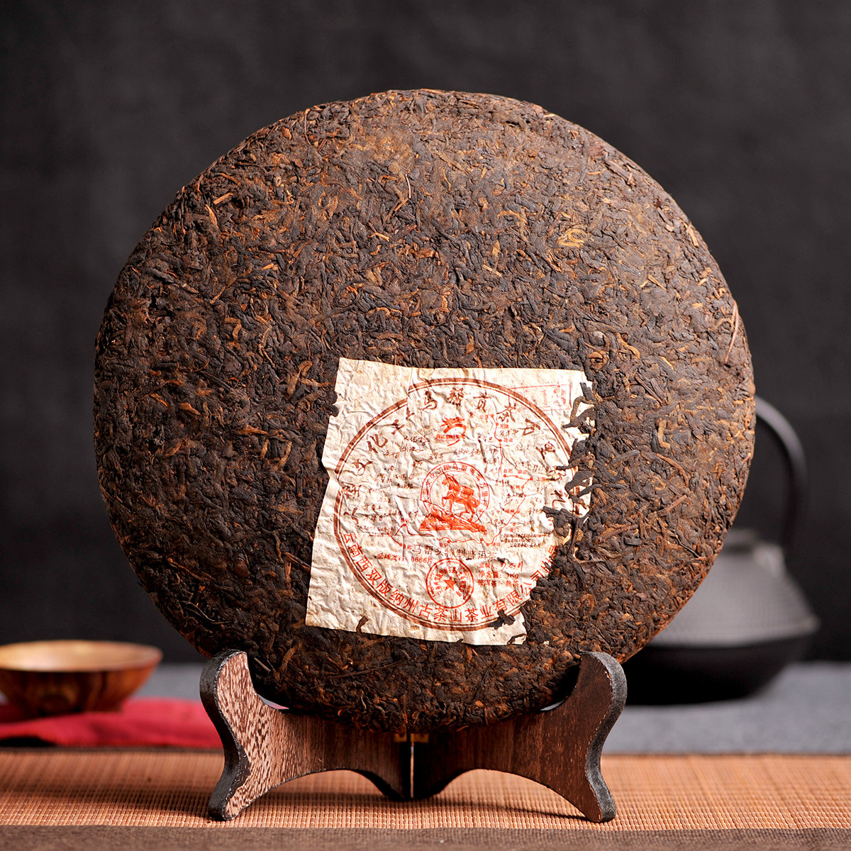 【5片】07年马帮头特制普洱熟茶1kg 马锅头签名版龙园号 云南山滇