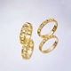 简约小众时尚镂空字母双T方格子男女戒指情侣对戒宽窄版素圈指环