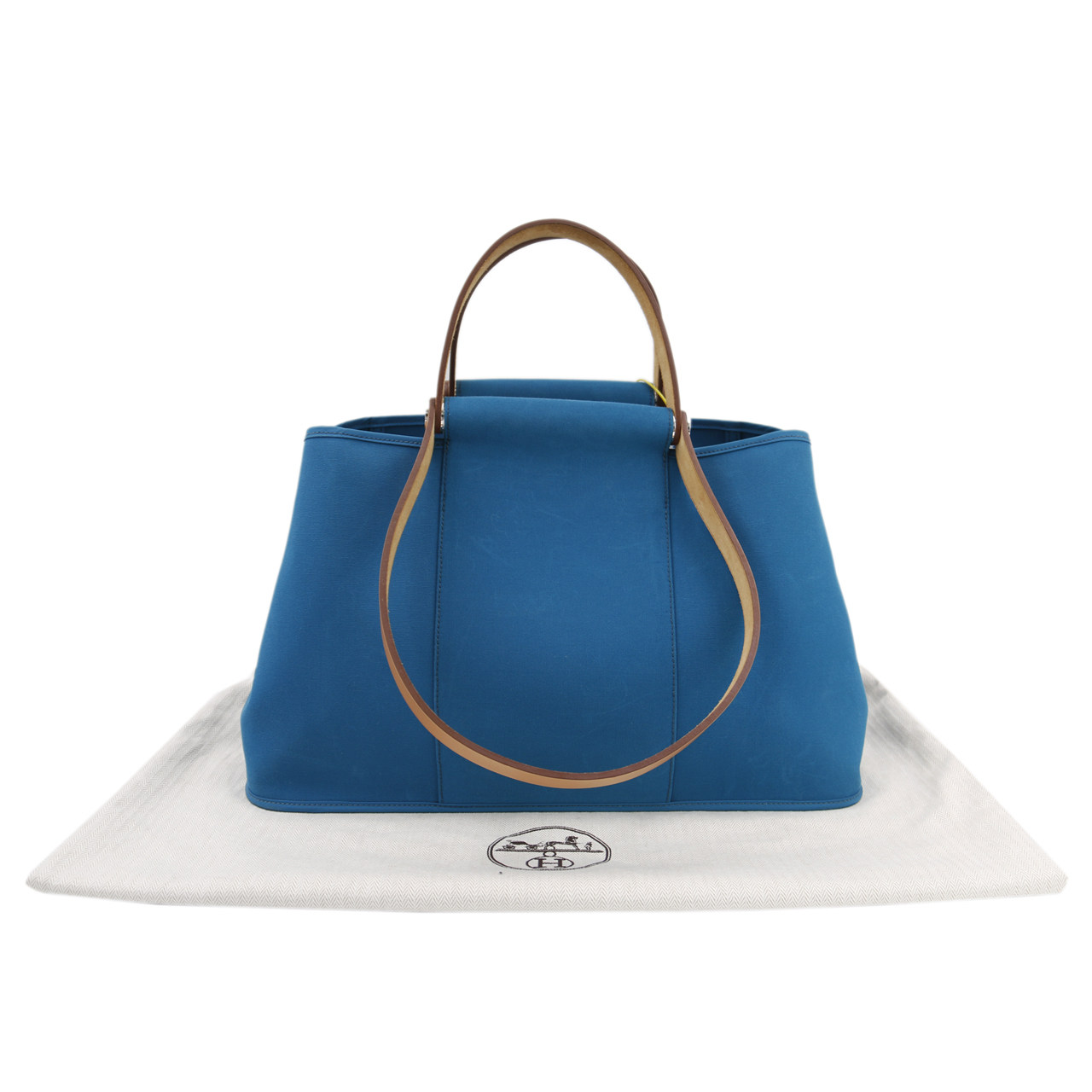 [即刻拍][9.5新]爱马仕hermes女士手提包蓝色帆布cabag肩背包