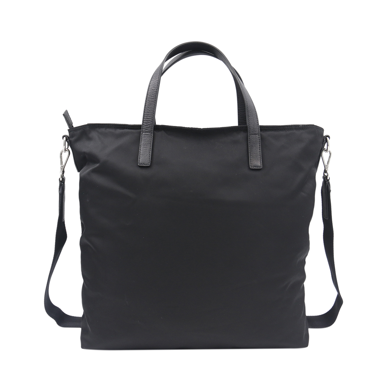 [9.5新]普拉达prada女士手提包黑色尼龙倒三角logo手袋