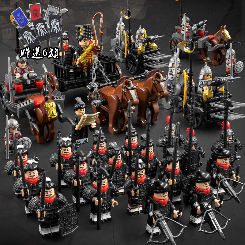 大秦国帝国士兵秦始皇征战文官武将人仔古代战争颗粒兼容乐高积木