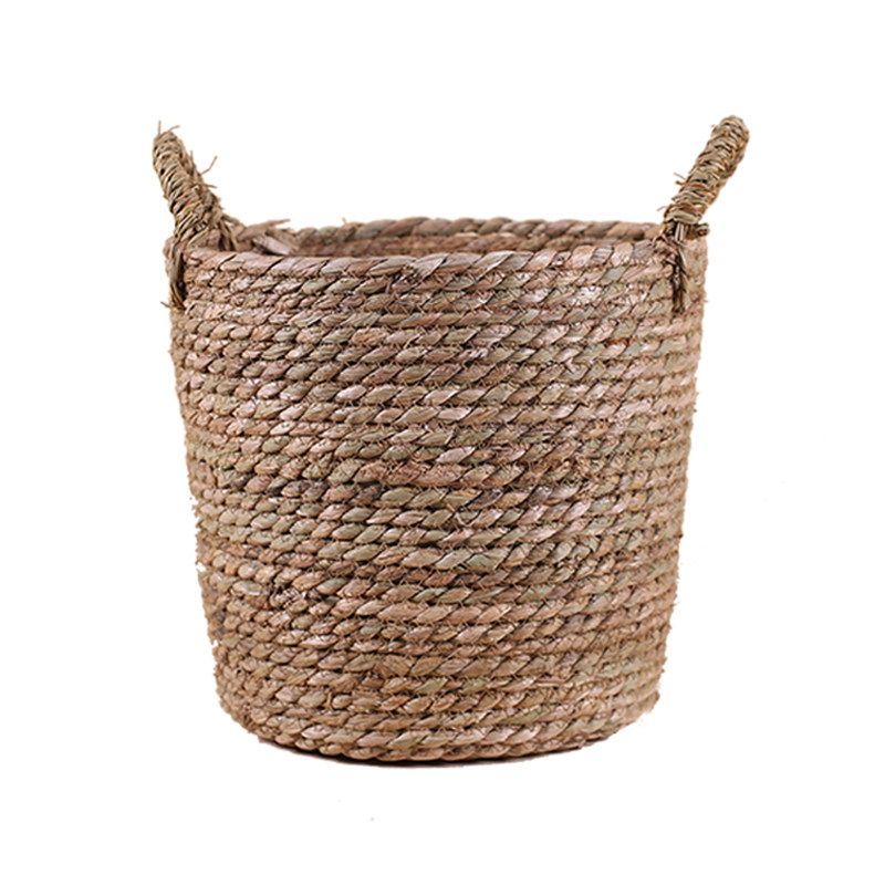 星河原创丨草编筐植物防水草编篮绿植仿真收纳花盆花器装饰脏衣篮