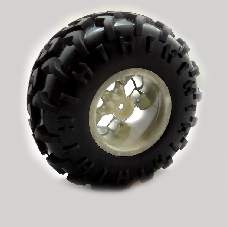 一折智能小车轮子_智能小车轮子橡胶轮130mm底盘小车轮胎平衡车轮子